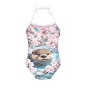 ELEQIN Cartoon Animal Cute Girls One Piece Swimsuit Adjustable Swimwear for 3Y-10Y