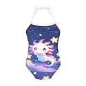 ELEQIN Cartoon Animal Cute Girls One Piece Swimsuit Adjustable Swimwear for 3Y-10Y