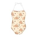 ELEQIN Cartoon Animal Cute Girls One Piece Swimsuit Adjustable Swimwear for 3Y-10Y
