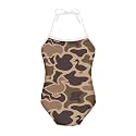ELEQIN Cartoon Animal Cute Girls One Piece Swimsuit Adjustable Swimwear for 3Y-10Y