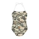 ELEQIN Cartoon Animal Cute Girls One Piece Swimsuit Adjustable Swimwear for 3Y-10Y
