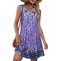 elescat Summer Dresses for Women Boho Sleeveless Pocket Tshirt Sundresses