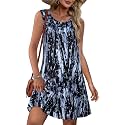elescat Summer Dresses for Women Boho Sleeveless Pocket Tshirt Sundresses
