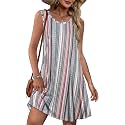 elescat Summer Dresses for Women Boho Sleeveless Pocket Tshirt Sundresses
