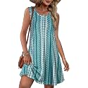 elescat Summer Dresses for Women Boho Sleeveless Pocket Tshirt Sundresses