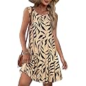 elescat Summer Dresses for Women Boho Sleeveless Pocket Tshirt Sundresses