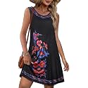 elescat Summer Dresses for Women Boho Sleeveless Pocket Tshirt Sundresses