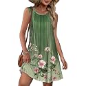 elescat Summer Dresses for Women Boho Sleeveless Pocket Tshirt Sundresses