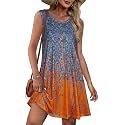 elescat Summer Dresses for Women Boho Sleeveless Pocket Tshirt Sundresses