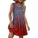 elescat Summer Dresses for Women Boho Sleeveless Pocket Tshirt Sundresses