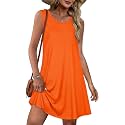 elescat Summer Dresses for Women Boho Sleeveless Pocket Tshirt Sundresses