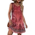 elescat Summer Dresses for Women Boho Sleeveless Pocket Tshirt Sundresses