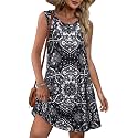 elescat Summer Dresses for Women Boho Sleeveless Pocket Tshirt Sundresses