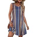 elescat Summer Dresses for Women Boho Sleeveless Pocket Tshirt Sundresses