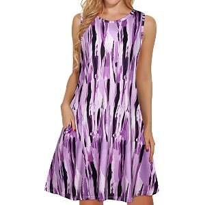 elescat Womens Summer Dresses Casual Sleeveless Loose