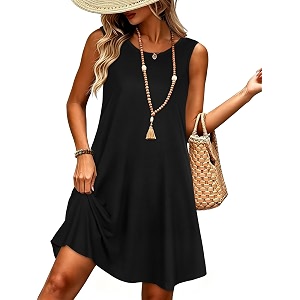 elescat Womens Summer Dresses Casual Sleeveless Loose