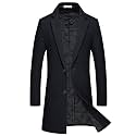 ELETOP Men's Wool Trench Coat Winter Business Long Overcoat