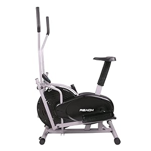 elev8 by reach orbitrek 2-in-1 exercise cycle amp elliptical cross trainer equipment for home  adjustable resistance  cardio amp weight loss  max user weight 100kgs  12 months warranty