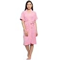 ELEVANTO (SKY) PREMIUM DRY TECH TERRY MATERIAL HALF SLEEVE WITH FRONT POCKET BATHROBE FOR WOMENS