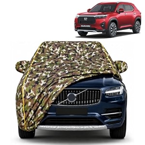 elevate 100 waterproof car cover  dustproof sun protection cover  soft cotton lining  triple stitched  mirror pocket  antenna pocket  all weather body cover army