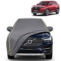 Elevate 100% Waterproof Car Cover | Dustproof Sun Protection Cover | Soft Cotton Lining | Triple Stitched | Mirror Pocket | Antenna Pocket | All Weather Body Cover (Grey with Yellow Piping)