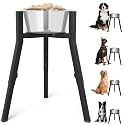 Elevated Dog Bowl Stand for Large Dogs, Adjustable Height &amp; Width,Single Raised Dog Food Water Holder,Bowl Not Included