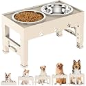 Elevated Dog Bowls with 2 Stainless Steel Bowls, 5-Height Adjustable Stand (3.1", 9" to 12"), for Improved Digestion &amp; Neck Support, Easy Clean, Non-Slip Base Raised Feeder for Medium Large Dogs