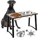 Elevated Dog Bowls for Large Dogs with Slow Feeder, 2 Stainless Steel Dog Bowls -101oz, 16.5" Tall Raised Dog Food Water Bowl Stand for Large Breed, Extra Large Dogs