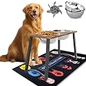 Elevated Dog Bowls for Large Dogs with Slow Feeder & Mat, 101oz Bowls, Tall Raised Dog Bowl Stand