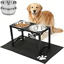 Elevated Dog Bowls, Metal Raised Dog Bowl Stand with 2 Thick 85oz Capacity Stainless Steel Food Bowls &amp; Non-Slip Mat - 13" Tall for Large Breeds