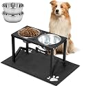 Elevated Dog Bowls, Metal Raised Dog Bowl Stand with 2 Thick 58oz Stainless Steel Food Bowls &amp; Non-Slip Mat - 11.8" Tall for Medium/Large Breeds