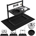 Elevated Dog Bowls with Slow Feeder and Spill Proof Mat, Adjustable Height 4.3-11.8'', Two 1.7L Stainless Steel Food &amp; Water Bowls, Metal Raised Dog Bowl Stand, for Large Medium Breeds