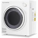 Elevon 1500W Portable Clothes Dryer, 3.5 cu.ft Electric Drying Machine for Laundry with Stainless Steel Tub for Apartment, Rvs, Dorms, Compact Dryer for Small Space, Black/White