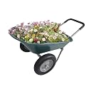 Elevon Dual-Wheel Home Garden Yard Utility Wheelbarrow Cart with Built-in Stand