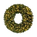 Elf Stor Indoor/Outdoor Prelit Large Christmas Wreath, Green, 48”
