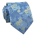Elfeves Men's Tie Cravat Jacquard Luxury Small Floral Pattern Wedding Necktie