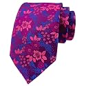 Elfeves Men's Tie Cravat Jacquard Luxury Small Floral Pattern Wedding Necktie