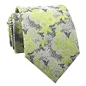 Elfeves Men's Tie Cravat Jacquard Luxury Small Floral Pattern Wedding Necktie