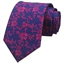 Elfeves Men's Tie Cravat Jacquard Luxury Small Floral Pattern Wedding Necktie