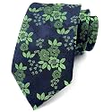 Elfeves Men's Tie Cravat Jacquard Luxury Small Floral Pattern Wedding Necktie