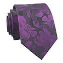 Elfeves Men's Tie Cravat Jacquard Luxury Small Floral Pattern Wedding Necktie