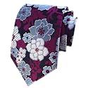 Elfeves Men's Tie Cravat Jacquard Luxury Small Floral Pattern Wedding Necktie