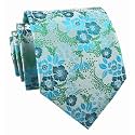 Elfeves Men's Tie Cravat Jacquard Luxury Small Floral Pattern Wedding Necktie