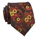 Elfeves Men's Tie Cravat Jacquard Luxury Small Floral Pattern Wedding Necktie