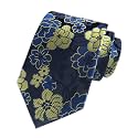 Elfeves Men's Tie Cravat Jacquard Luxury Small Floral Pattern Wedding Necktie