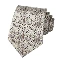 Elfeves Men's Tie Cravat Jacquard Luxury Small Floral Pattern Wedding Necktie