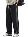 ELGANE Striped Men Black Track Pants