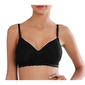 ELGANTE Womens Black Padded Non- Wired Bra