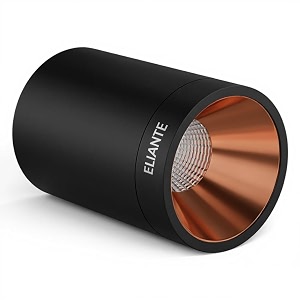 eliante 12 watt warm white round surface cylindrical shape indoor ceiling mounted spot light cob down light with aluminium body - rose gold pack of 1 with 1 years warranty