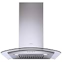 Elica 60 cm 1220 m3/hr Chimney with Installation Kit & with 15 Years Warranty (GLACE SF ETB PLUS LTW 60 PB LED SS, Silver)